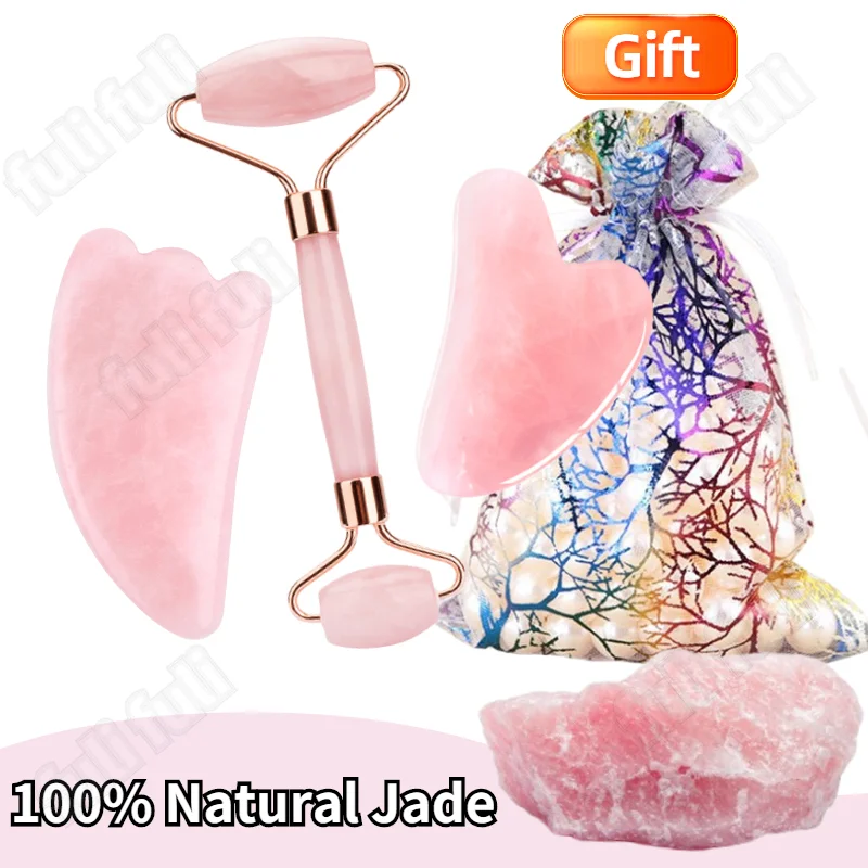 

Rose Quartz Jade Guasha Board Natural Stone Scraper Chinese Gua Sha Tools Neck Body Acupuncture Spa Acupuncture Scraper Therapy