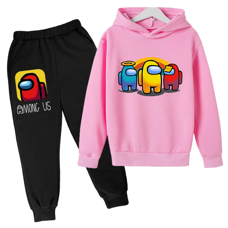 

Boy's Sportswear 2-piece Suit, Cotton Printed Hoodie + Pants, Girls' Children's Spring and Autumn Sportswear Casual Suit