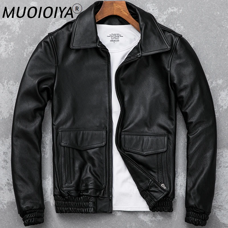 

Куртка MUOIOYIA Мужская осенняя, из натуральной коровьей кожи, 5XL, LXR428