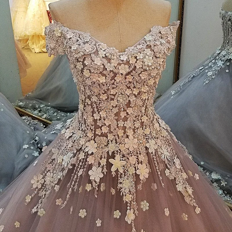 LS00043 Robe De Soiree Милая 3D цветы Длинные платья выпускного вечера 2017 Вестидо Де Феста