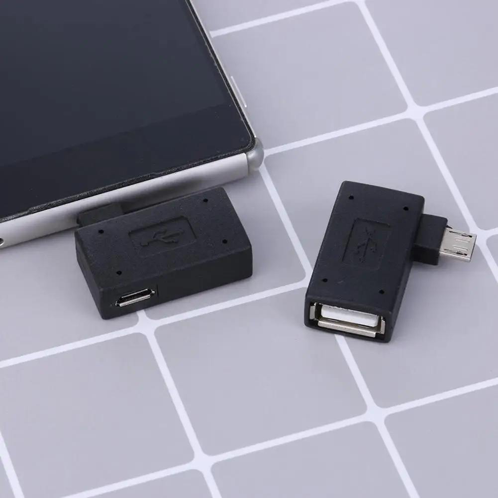 1 шт. Многофункциональный USB 2,0 90 градусов левый/правый угол конвертер OTG адаптер хост микро для телефона/планшета