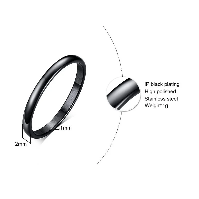 

925 sterling silver ring women's accessories 2mm minimalism women's ring silver 925 jewelry couple friend gift