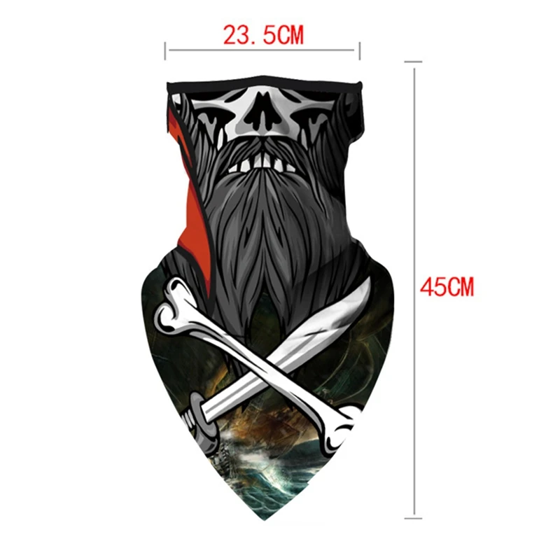 

Halloween Hyperbole Skull Triangle Bandana Sunshade Face Scarves Hanging Ear Dustproof Breathable Cycling Neck Cover Gaiter