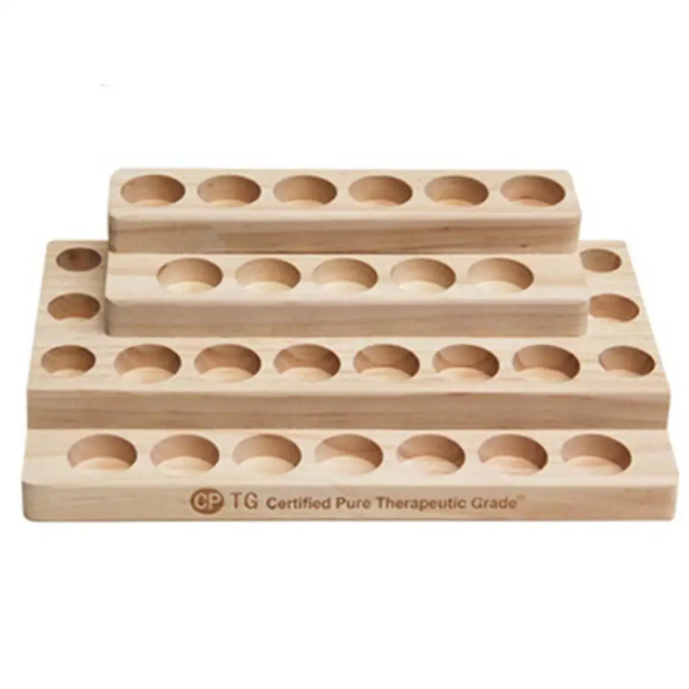 Стационарная 4 ярусная деревянная стойка для хранения эфирных масел 30 слотов