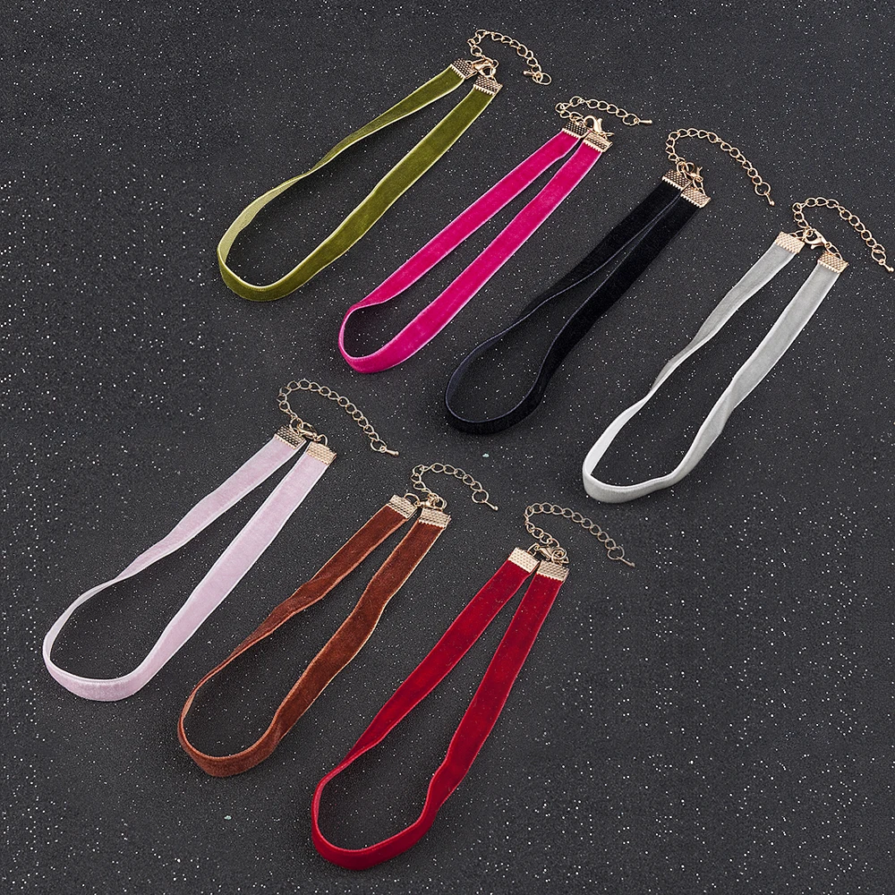 Женское Ожерелье чокер с бархатной полоской винтажное ожерелье воротником в