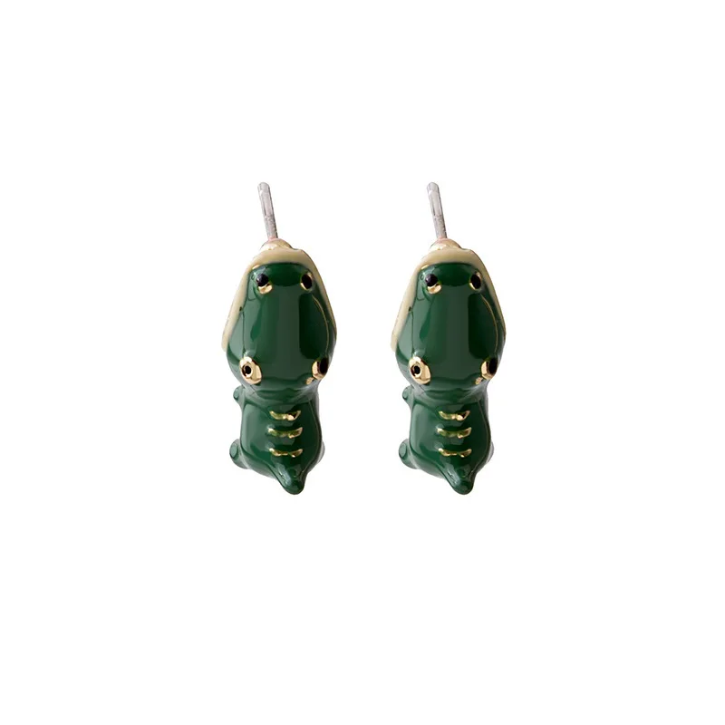 

Cartoon Dinosaur Earrings Fun Trendy Crocodile Animal Alloy 925 Sliver Needle Earrings Jewelry Party Accessories Earrings Gift