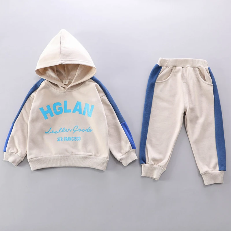 

Children's Clothing Boys Sets Fashion Letter Hooded Sweater Tops+Pants Autumn Winter Child Clothes Cotton Baby Tracksuit Outfits
