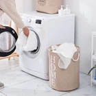 Корзина для грязной одежды из искусственного льна ЭВА, корзина для хранения игрушек, вместительный органайзер для грязной одежды, сумка для ванной