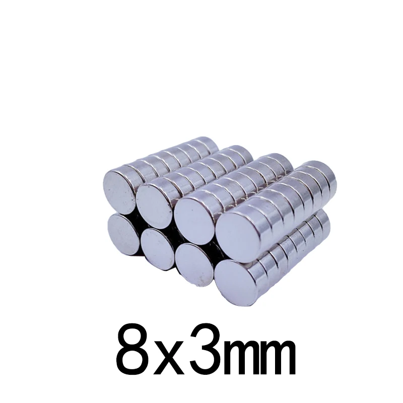 

20/50/100/200/300PCS 8x3 mm Rare Earth Magnets Diameter 8x3mm Small Round Magnet 8mmx3mm Permanent Neodymium Magnets D8*3mm 8*3