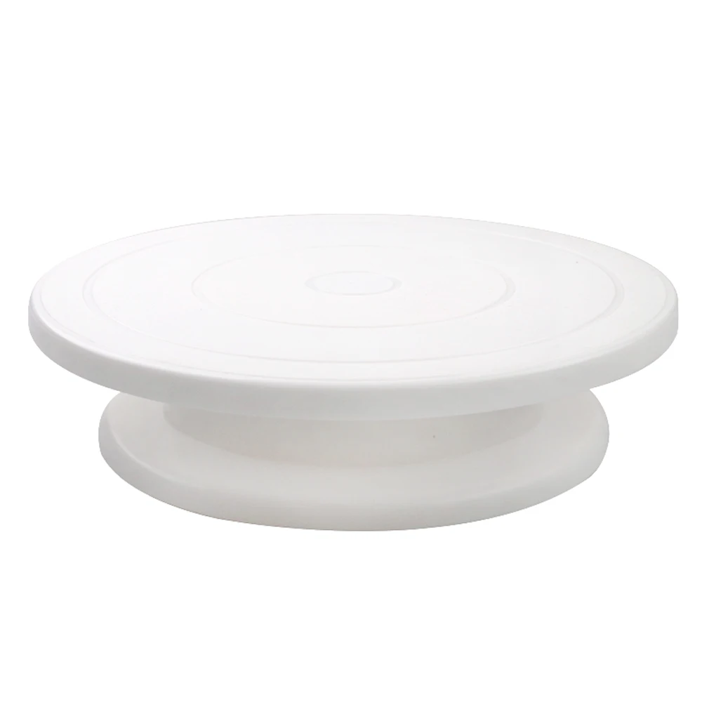 27cm-White 27 см пластиковый поворотный стол для торта, вращающийся нож для торта, пластиковый нож для украшения теста, поворотный стол, противоскользящая круглая подставка для торта, поворотный стол - Цвет: 27cm-White