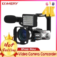 komery 2021 hot selling video camcorder 4k wifi night vision 56mp beauty light touch screen vlogging for youbute webcam camera