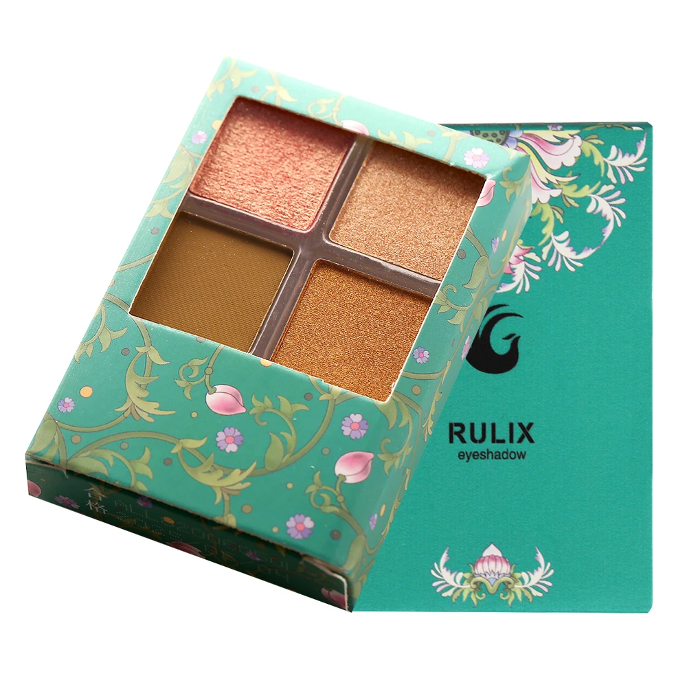 Китайские мини тени для век палитра макияжа матовые блестящие 4 цвета мерцающие