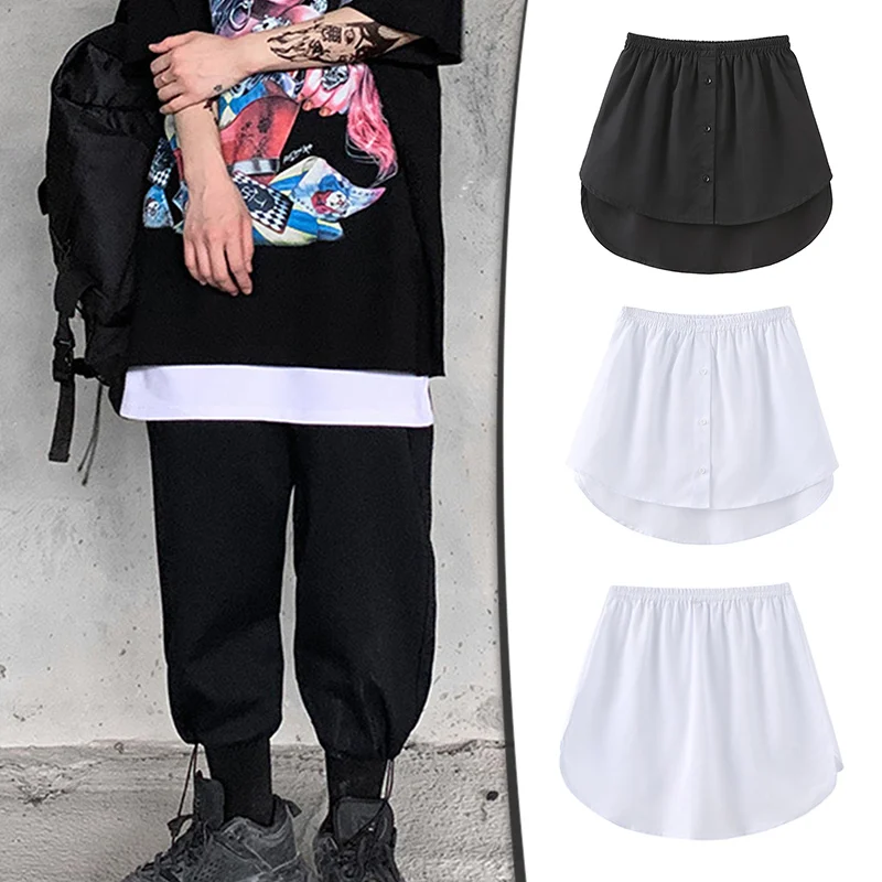 

Adjustable Layering Fake Top Lower Sweep Skirt Half-Length Splitting A Version Mini Skirt Shirt Extenders XRQ88