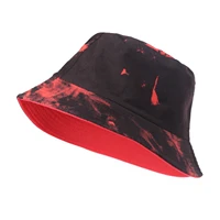 women men jersey reversible tie dye fisherman hat girls boys sun protective summer red cotton twill bucket hat