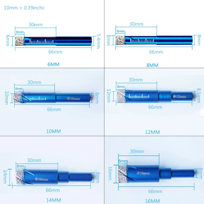

Durable Diamond Coated Core Drill Bit Dry Drilling for Glass Marble Granite Quartz Porcelain Ceramics