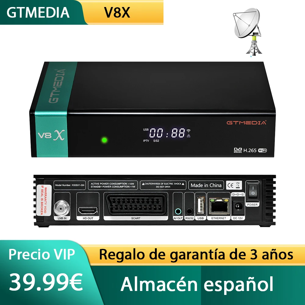 В наличии в Испании GT MEDIA V8X DVB S/S2/S2X спутниковый ТВ приемник/приемник декодер