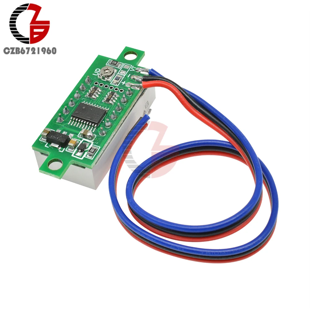 DC 0-100V 0,3" цифровая панель вольтметра 4 цифры по ценам от производителя Высокая точность автомобильный вольтметр 12V 48V 60V Батарея Ёмкость тестер детектор