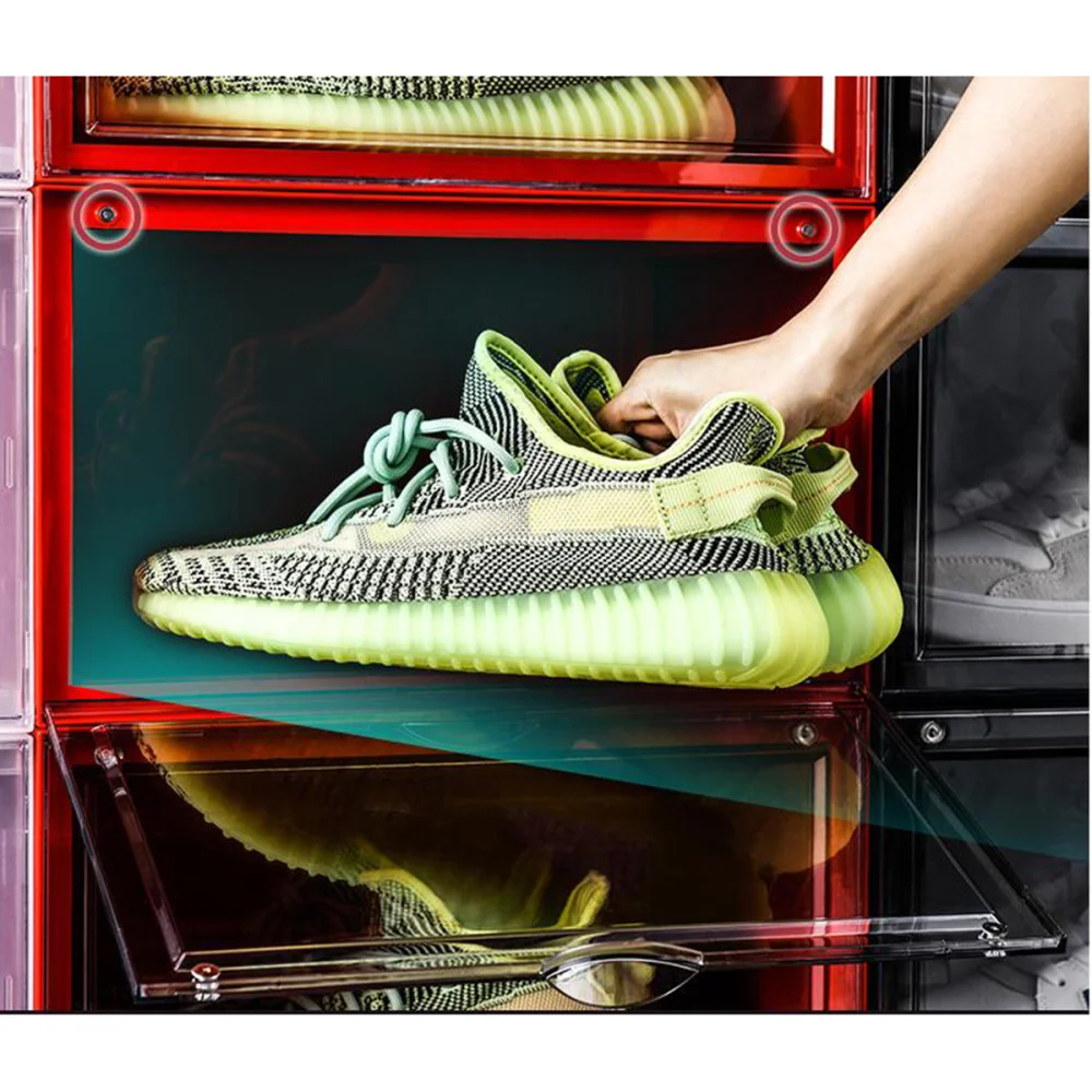 Пылезащитный Магнитный чехол для обуви толстая акриловая коробка откидная