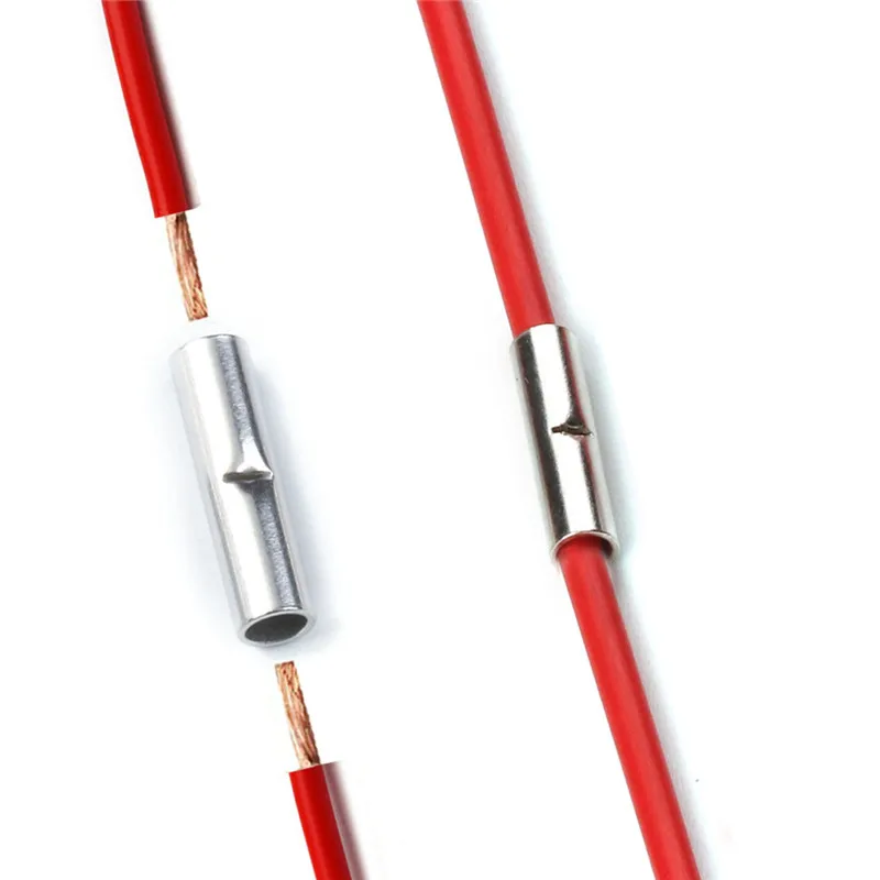 100 шт. 22-10AWG неизолированные стыковые соединители медный Луженый Соединительный