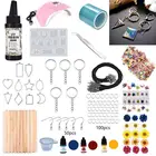 Набор для изготовления ювелирных изделий из УФ-смолы, Набор для изготовления украшений из эпоксидной смолы, светодиодный светильник, пустая огранка, наполнитель, восковая веревка, набор для поиска ювелирных изделий