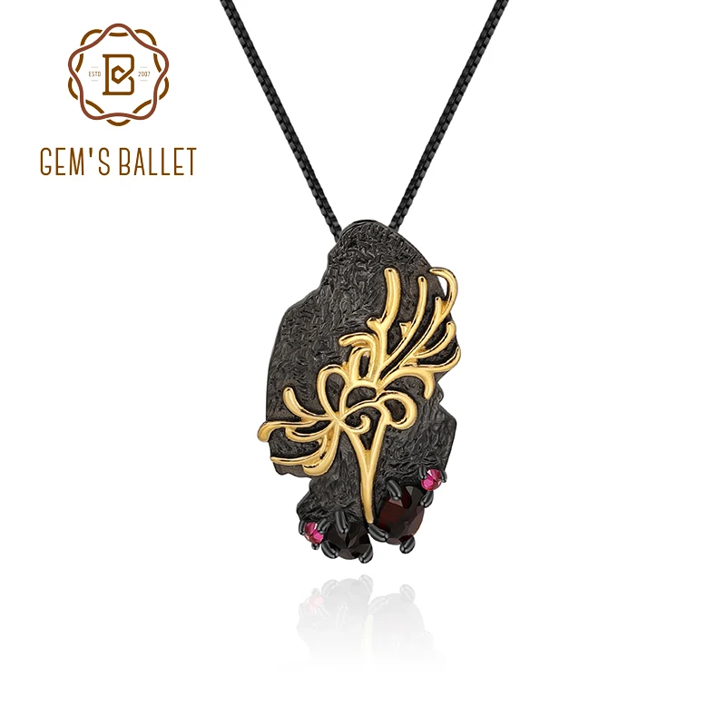 Женское ожерелье с подвеской в виде цветка из серебра 925 пробы | Украшения и