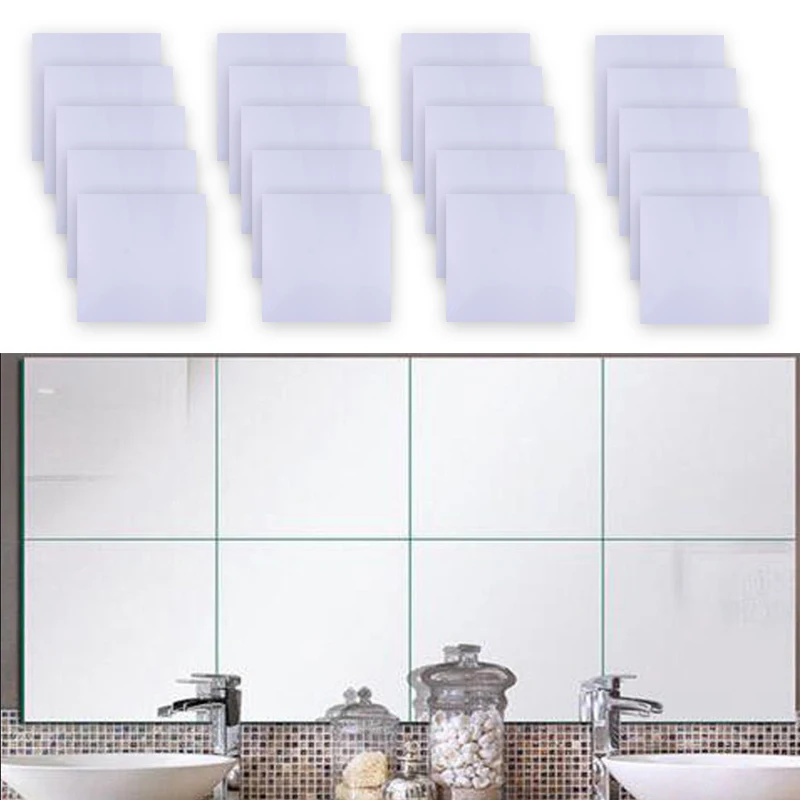 LETAOSk Новинка 20 шт. Гибкие крючки на квадратах зеркальный лист самоклеящиеся