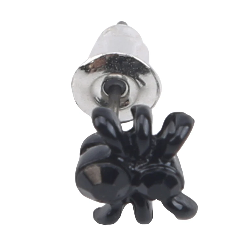 Персональный черный гвоздик в виде паука креативные серьги стиле хип хоп