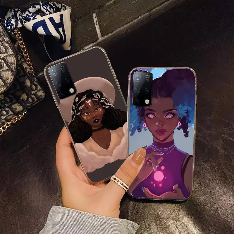 

Afro Girls Women Art Phone Case For Samsung S4 S5 S6 S7 Edge S8 S9 S10 Plus S20 Lite Fe Note20 Ultra A71 A21S Cover Fundas Coque