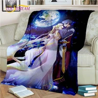 classic cartoon sailor moon element 3d printing flannel blanket super cute blanket cute girl bed soft and comfortable home
