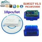 10 шт.лот Мини ELM 327 V1.5 2PCB плата с PIC18F25K80 BT2.0 для Android и Windows OBD2 elm 327 V1.5 сканер диагностики автомобиля