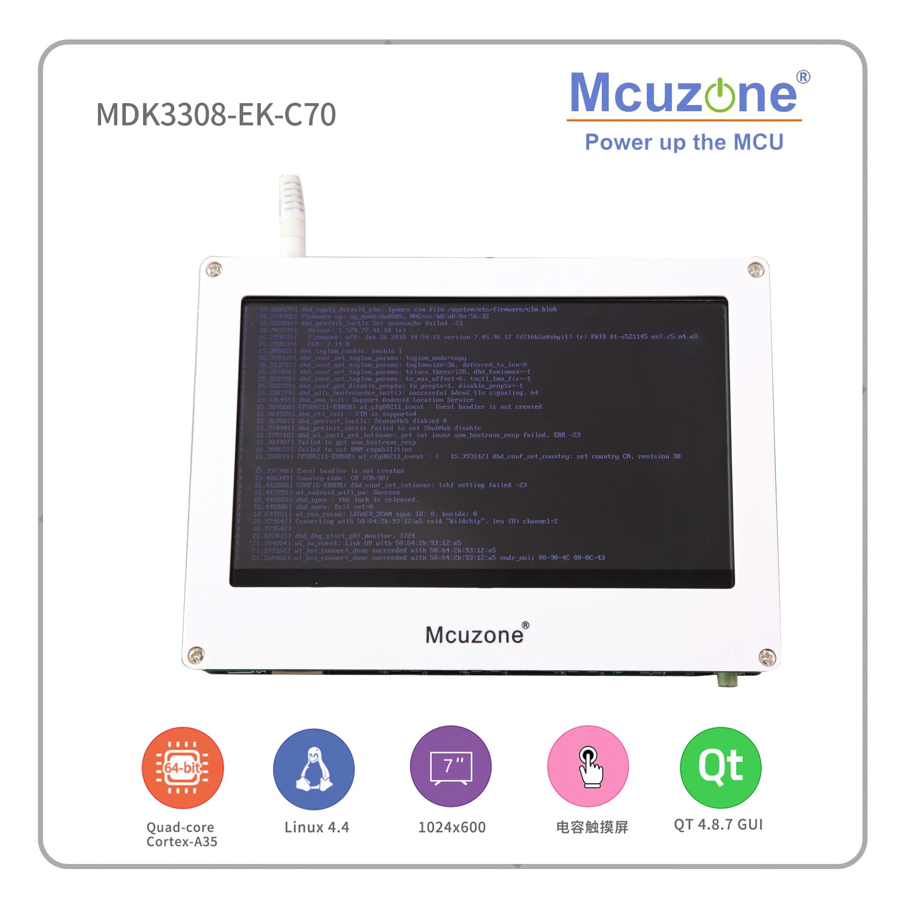 Rockchip RK3308 MDK3308-EK четырехъядерный Cortex-A35 до 1 3 ГГц 512 Мб DDR3/3L 8 ГБ eMMC AI VA 7LCD EC20 4G WIFI UVC
