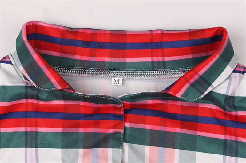 

2 Pcs Women Christmas Pajama Outfits, Adults Plaid Shirt Collar Button Down Cardigan + Pants with Drawstring