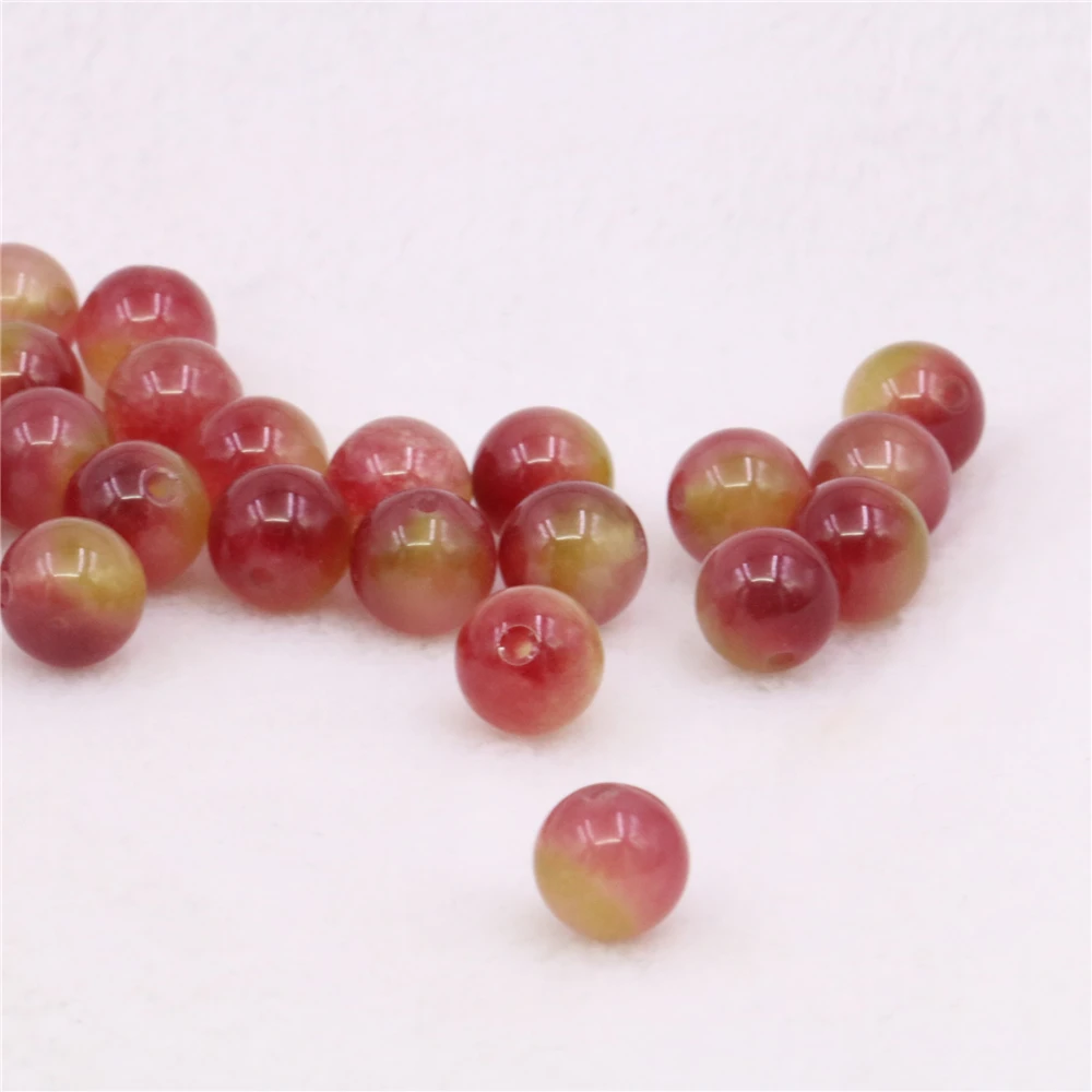 

Природные Красочные турмалиновым каменем бусины из нефрита Круглые бусины с большим отверстием для самостоятельного изготовления ювелирн...