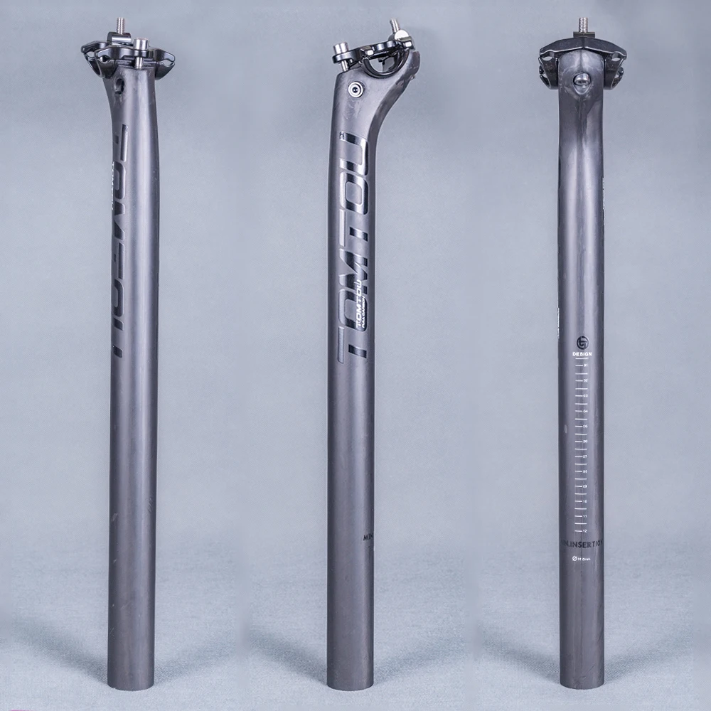 Подседельный штырь TOMTOU из углеродного волокна черный матовый для шоссейного