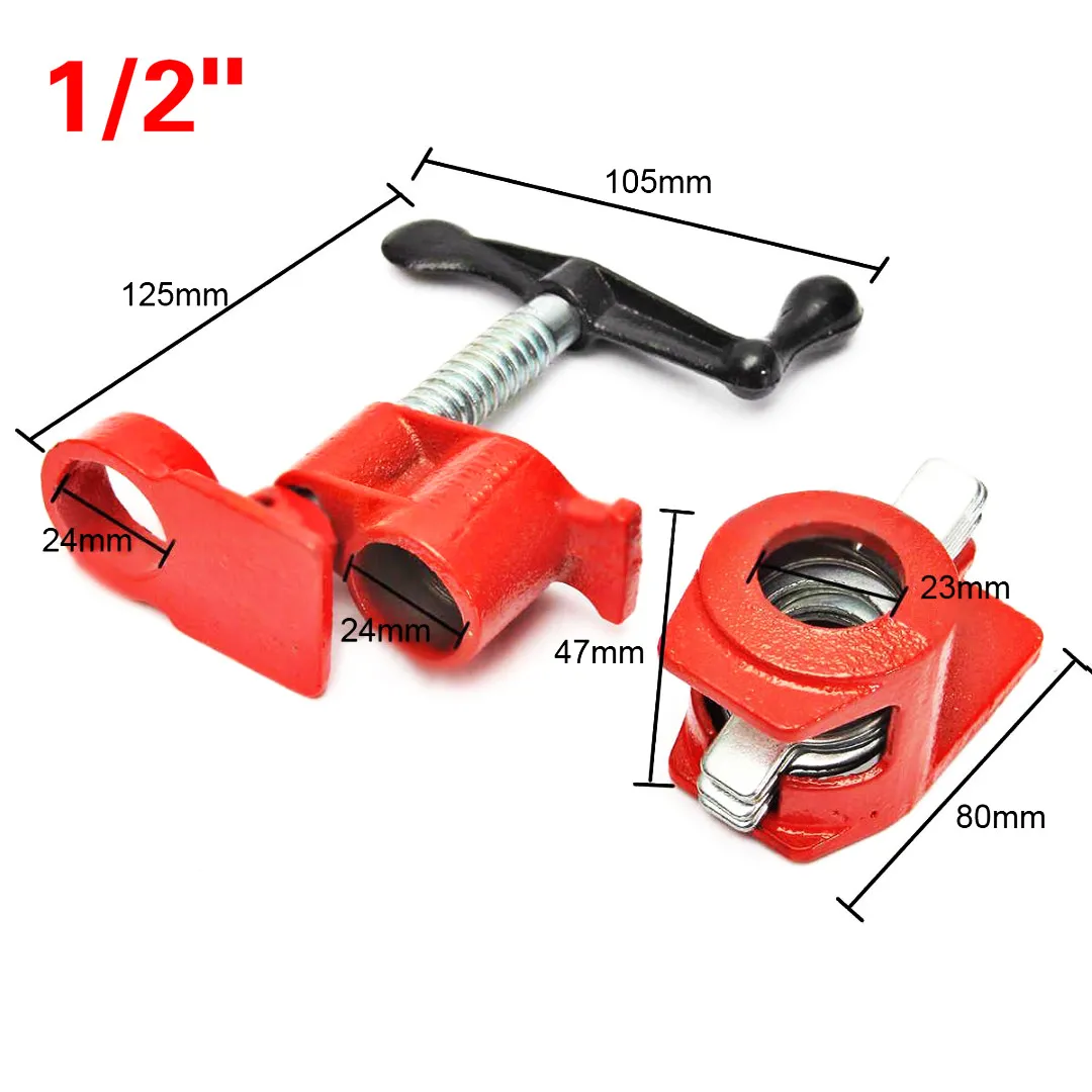 

3/4 1/2 Inch Wood Gluing Pipe Clamp Set Heavy Duty Pipe Clamp Woodworking Cast Fixture Carpenter Tools High Quality