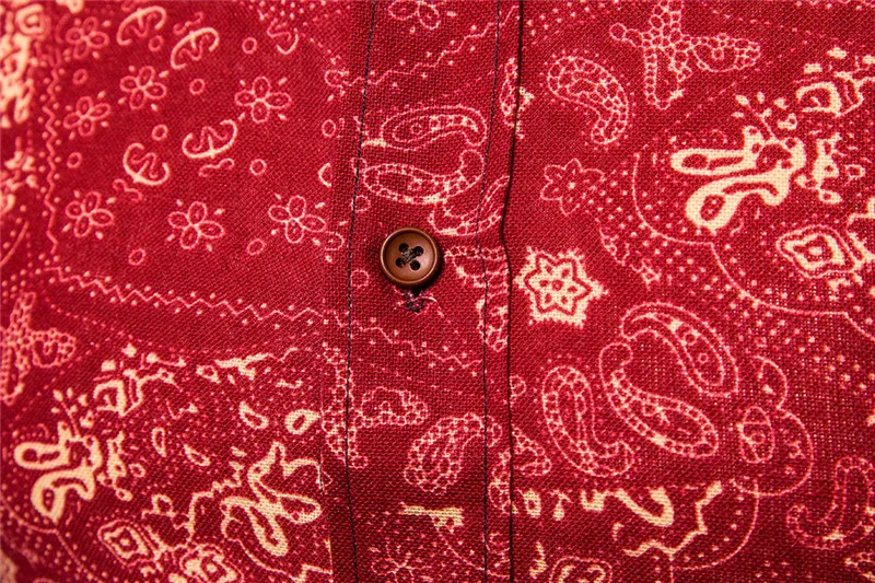 Мужская приталенная рубашка с длинным рукавом красная винтажная Классическая из