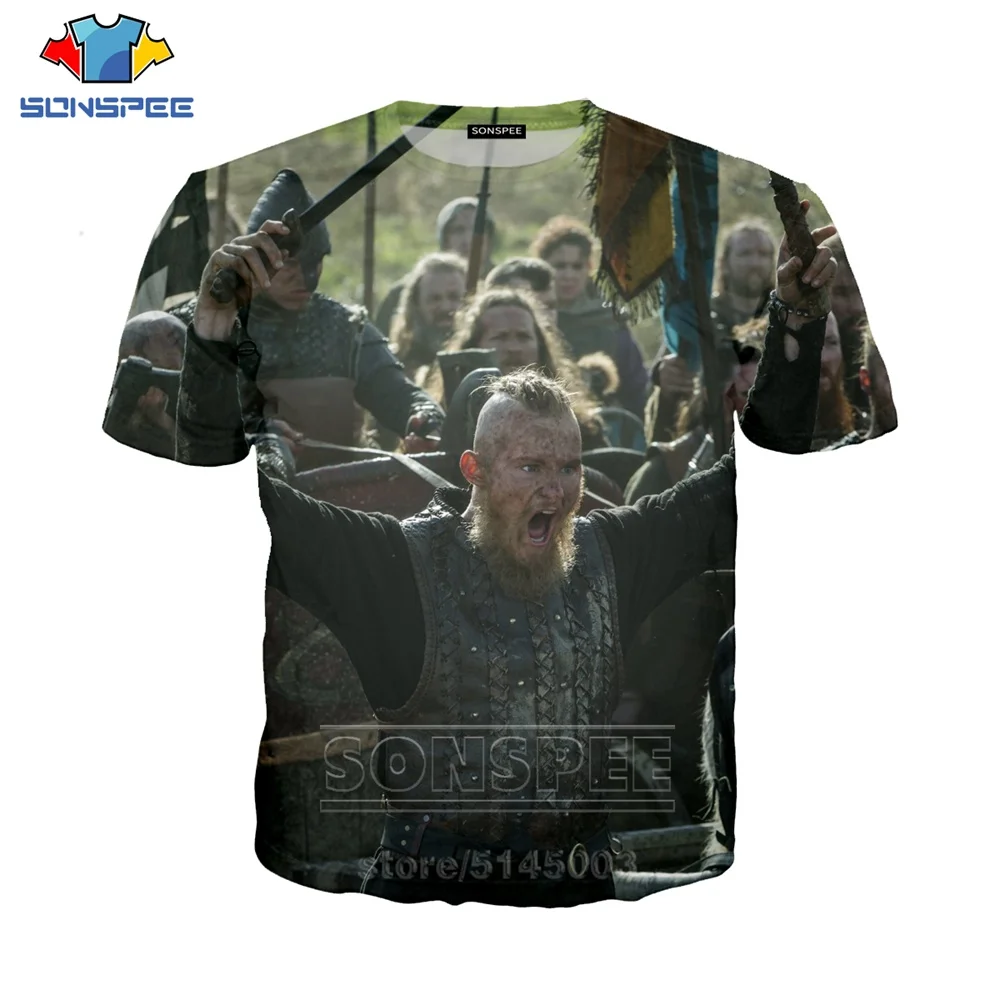 6 Vikings футболка Летняя для мужчин женщин Рагнар лотброк Толстовка 3D принт ТВ короткий рукав хип хоп топ с круглым вырезом Модный пуловер C074-03 - Цвет: 6