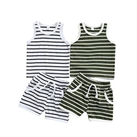 lioraitiin 0 3years toddler baby boy girl 2pcs summer clothing sleeveless striped printed top shorts outfit