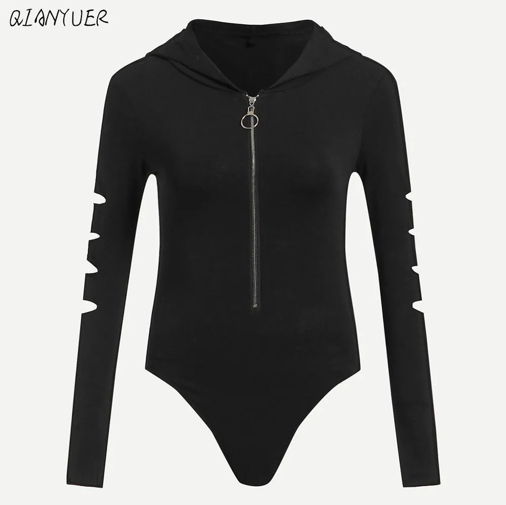 S XL Модный женский черный сексуальный комбинезон однотонный с длинным рукавом v