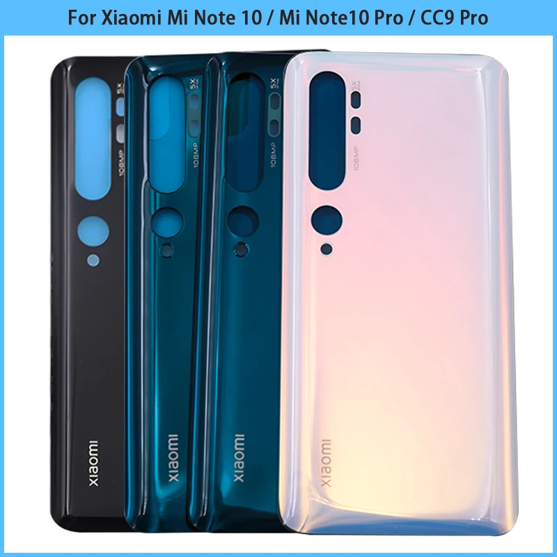For Xiaomi Mi Note 10 Pro Battery Back Cover 3D Glass Panel Rear Door CC9 Note10 Housing Case Replace | Мобильные телефоны и