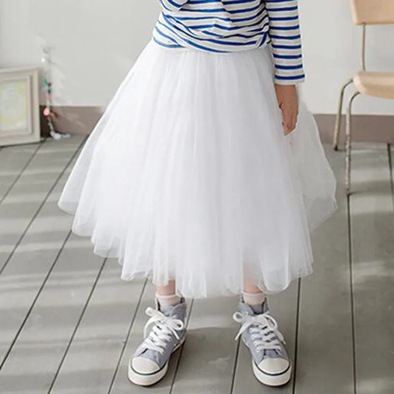 Юбки для девочек Новинка 2020 года Длинная юбка из Мягкого Тюля маленьких модный