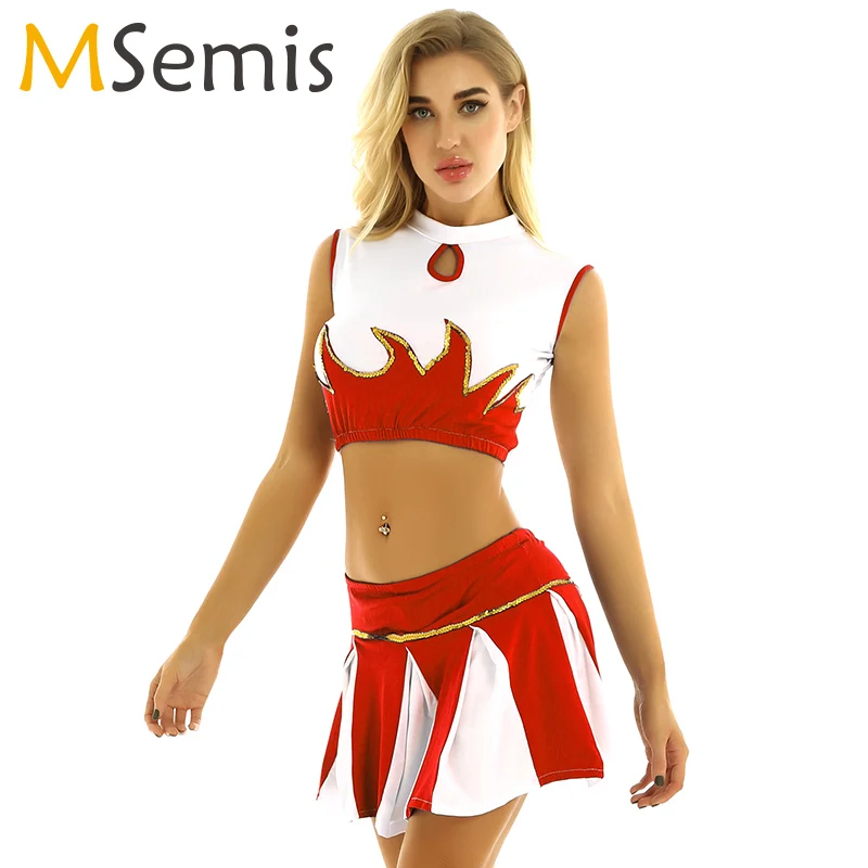 Женский костюм черлидера для джаза болельщика с ложным вырезом укороченный топ