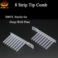 8 strip tip comb 200ul sterile roundsharp bottom laboratory tube with deep well plate pp for medical supplies