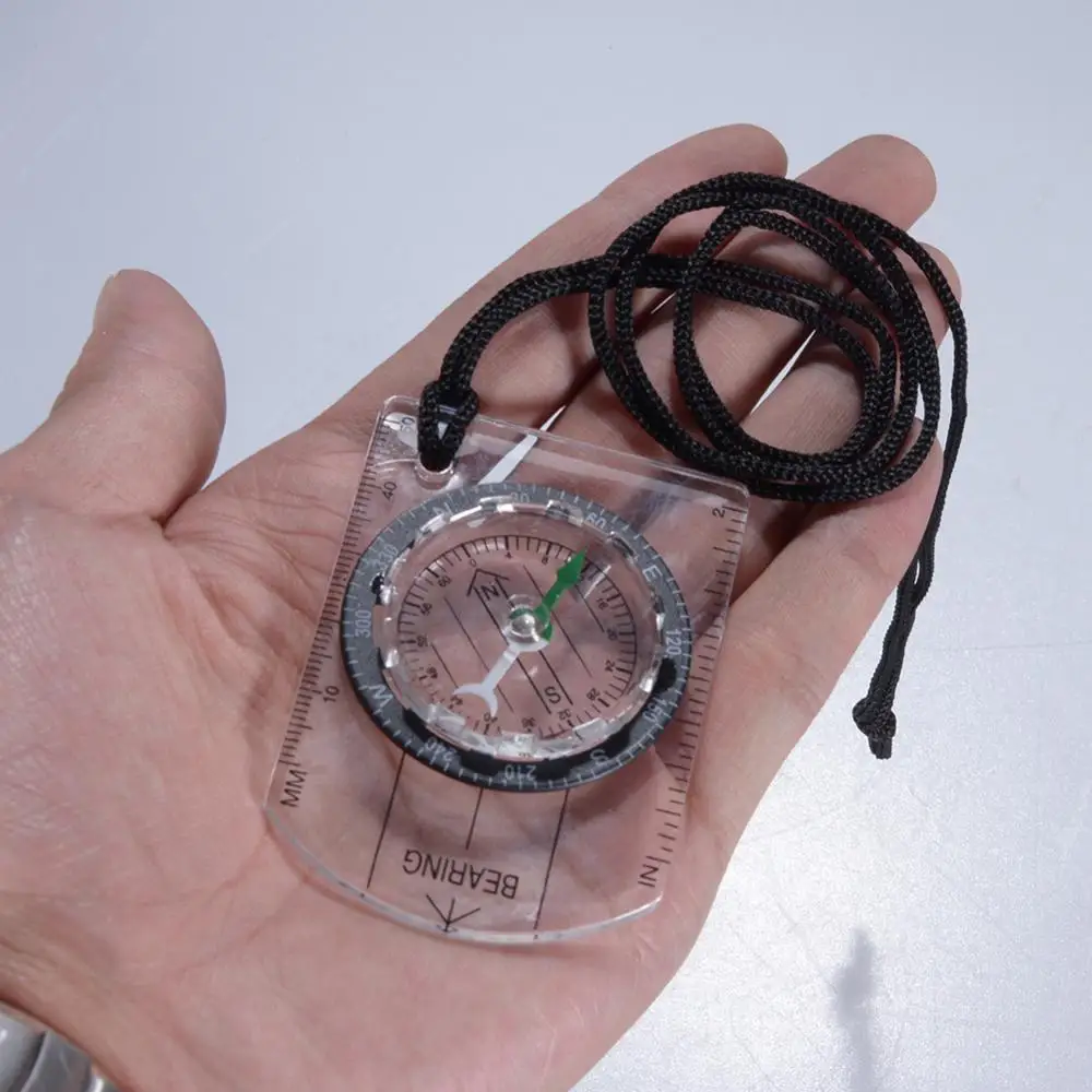 Прозрачный пластиковый компас дорожный с пропорциональным отпечатком пальца