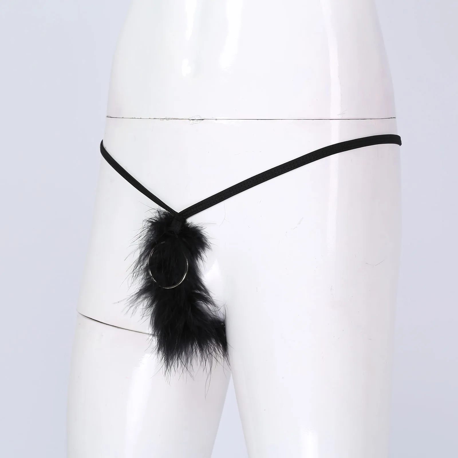 Мужское нижнее белье без бретелек с перьями Трусы-стринги низкой посадкой