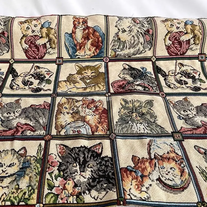 

The Cat In The Cage Is Thick And Stiff Designer Fabric Spring Autumn Jacket Skirt Bag Handmade Fabrics Per Meter Needlework