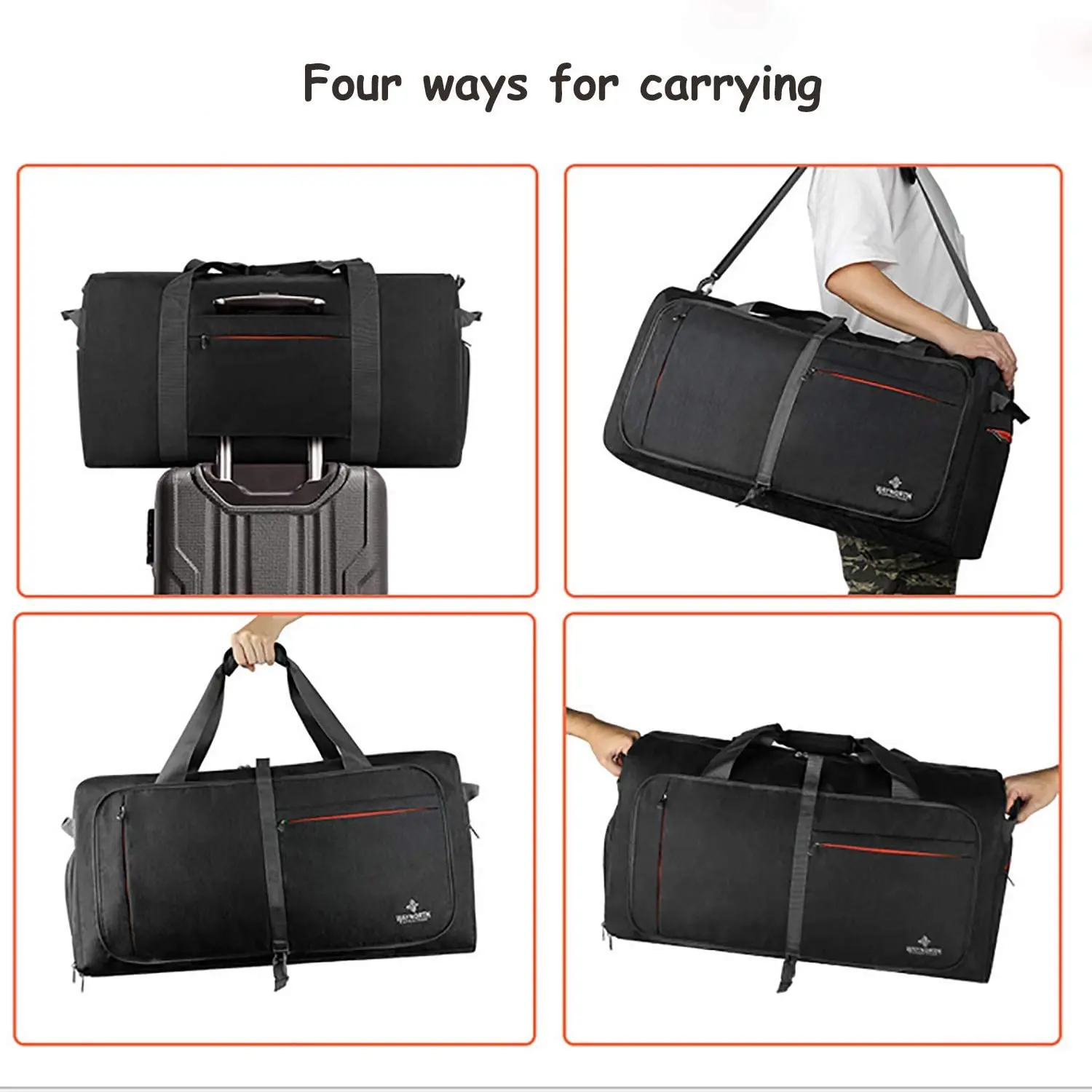 

65L/85L foldable travel duffel bag with shoe warehouse for men and women waterproof and tearproof travel bag sports gym bag