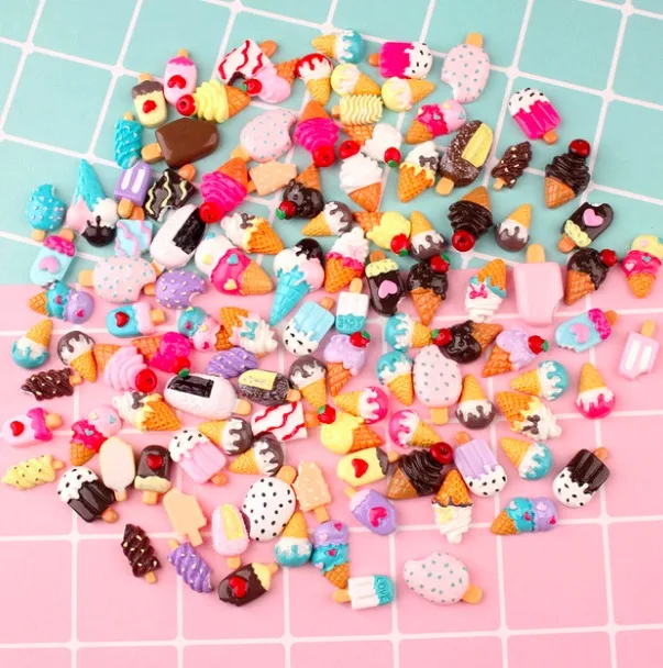 mixed 12pcs Кабошоны из смолы для конфет, амулеты, аксессуары, сделай сам, слизи, наполнитель крема, гель, оболочка для мобильного телефона, кабошоны леденец, амулет - Окраска металла: mixed 12pcs