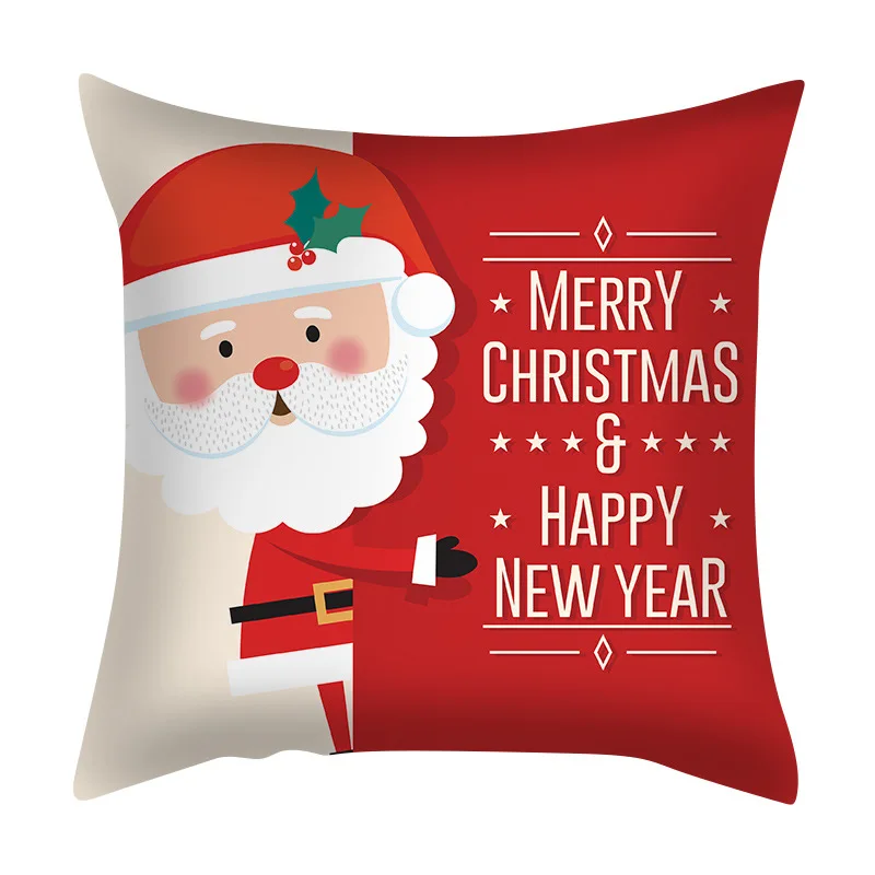 

45x45 см чехол для подушки с надписью "Merry Christmas", Чехол для подушки в виде снеговика, лося, рождественской елки, Рождественский Декор для дома, п...