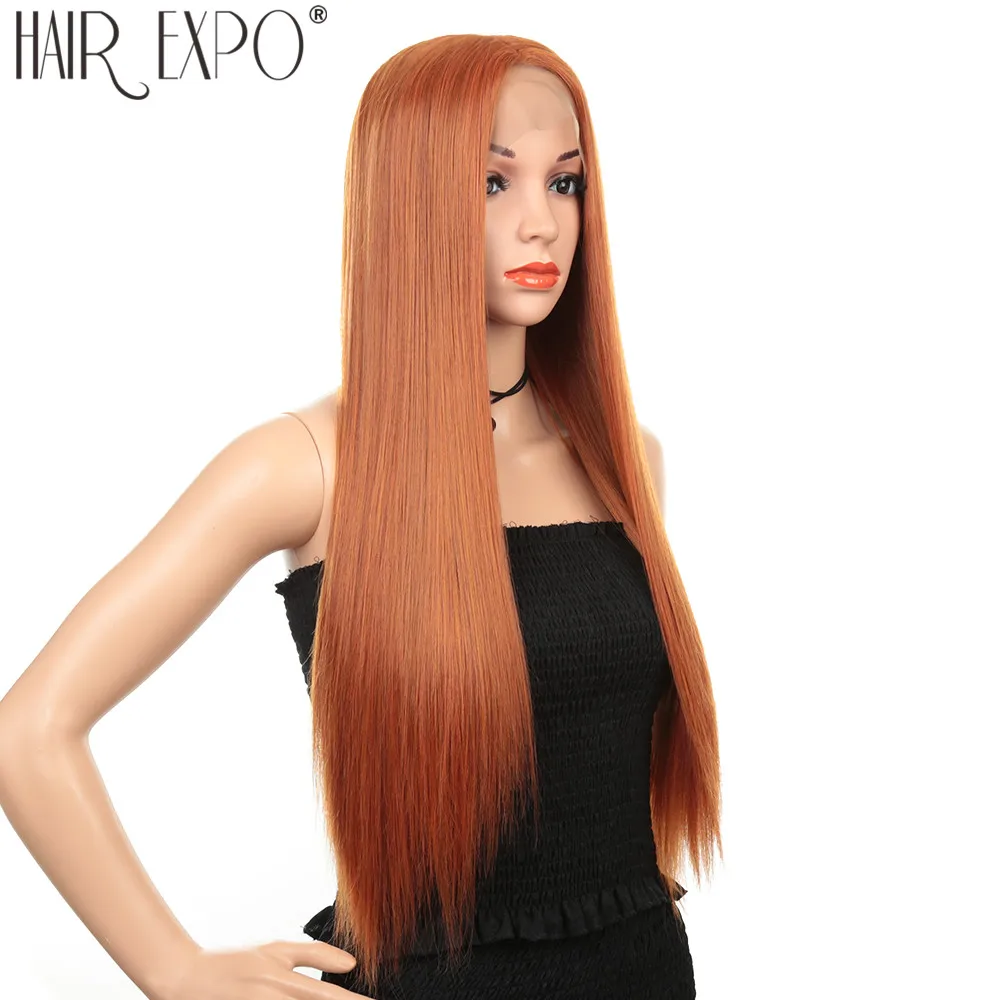 Длинные прямые парики для косплея средняя часть 13X3 кружевные передние
